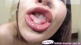 Japanese Asian Tongue Spit Face Nose Licking Sucking Kissing Handjob Fetish - More at fetish-master&period;net